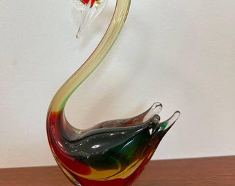 ヴィンテージ ムラーノガラス 白鳥の置物 – 23 cm イタリア製アート