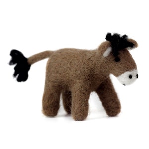 Donkey Needle Felting Kit - including Everything to Make - Felting Supplies - Needle Felting Kits for Beginners - Length 4 inch (10cm)