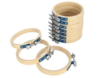 10 Pieces Bamboo Embroidery Hoop 4/5/6 inch Frame for Embroidery Kit Without Burr Hoop Art Accessories