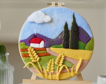 Wheat Flower Needle Felting Kit, Beginner DIY Craft (20cm 8 inch)