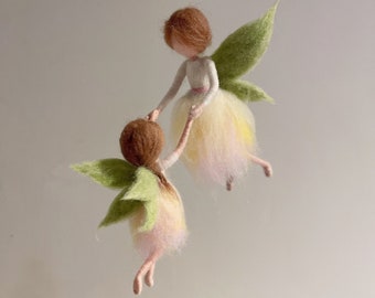 Fairy Mom and Kid Needle Felting Kits for Beginners, Video Instruction - Gift for Mom, Friends - Friendly for Beginner - Height 6inch