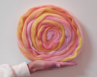 50G Blended Wool Roving Yarn for Needle Felting, Fiber Roving Wool Top, Wool Felting Supplies (No. 16)