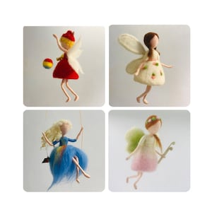 Fairy Felting Kits for Beginners, Elf Felting Supplies, Felting Tutorial- Gift for Mom, Grandma - Video Instruction - Height 4" (10cm)