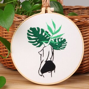 Beauty Embroidery Kit for Beginners - Include Everything to Make It - 8 inch Diameter