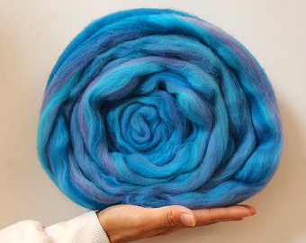 50G Fine Wool Roving for Felting - Blended Roving Mix Color - Roving Wool Fibers for Spinning, Wet Felting, Needle Crafts (No. 21)