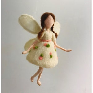 Fairy Needle Felting Kit, Elf Felting Supplies - Mother's Day Gift - Video Instruction Friendly for Beginner - Height 4" (10cm)