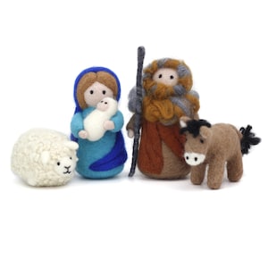 Nativity Felting Kits for Adults including Everything to Make Christmas Gift - Needle Felting Kits for Beginners - Height 4 inch (10cm)