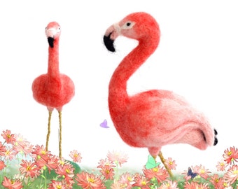 Flamingo Nadelfilz Kit für Anfänger Geschenkverpackung - Muttertagsgeschenk, enthalten alles, um Bastelset Höhe 18 cm zu machen
