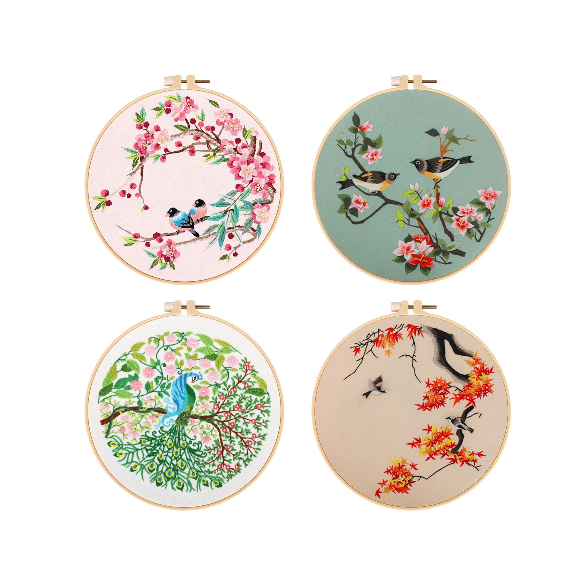 Vintage Embroidery Kit for Beginner - Hoop Art Including Everything to Make, Female Gift
