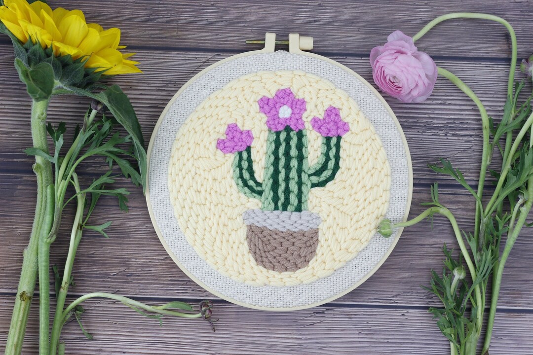Succulent Punch Needle Kit Mother's Day Gift Craft for Starter Punch ...