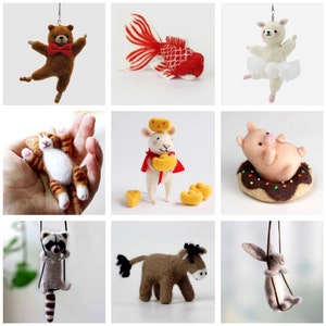 9 Designs Nadelfilz Kit - Passen Sie Ihr Kit für Weihnachten an Basteln Kit - Einfach für Anfänger 10cm - Geschenk für Mama, Oma