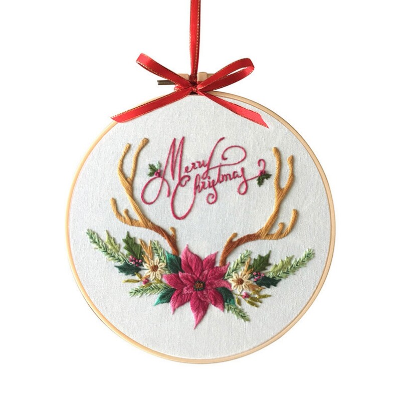 Christmas Embroidery Kit with Enough Tools to Make in English Manual