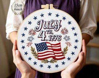 Flag Embroidery Kit Pattern 250th Anniversary Independence Day Craft Set for Beginners