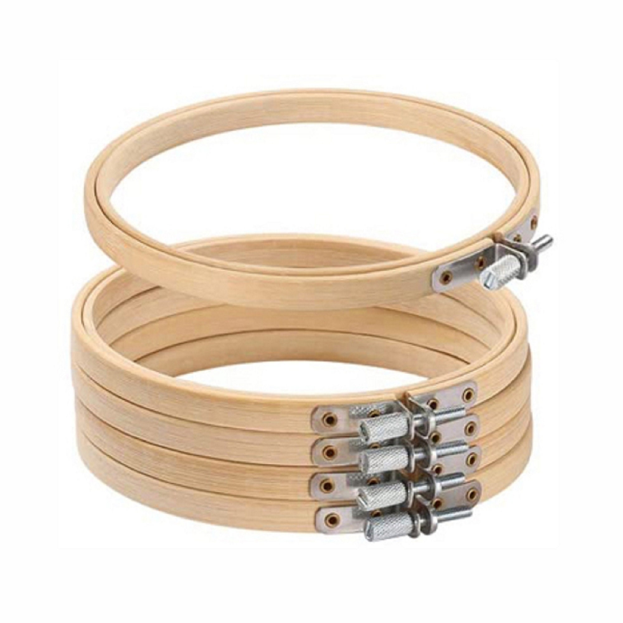 Set 5 Telai Rotondi In Bambù Per Ricamo E Punto Croce - Misure Multiple - Foto 4