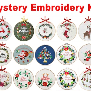 15 Patterns for Christmas Embroidery Kit - Custom Your Own Kit - Easy for Beginners with English Instruction, Full Kit Crafts