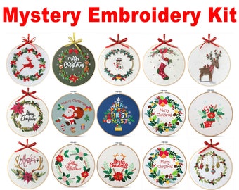 15 Patterns for Christmas Embroidery Kit - Custom Your Own Kit - Easy for Beginners with English Instruction, Full Kit Crafts