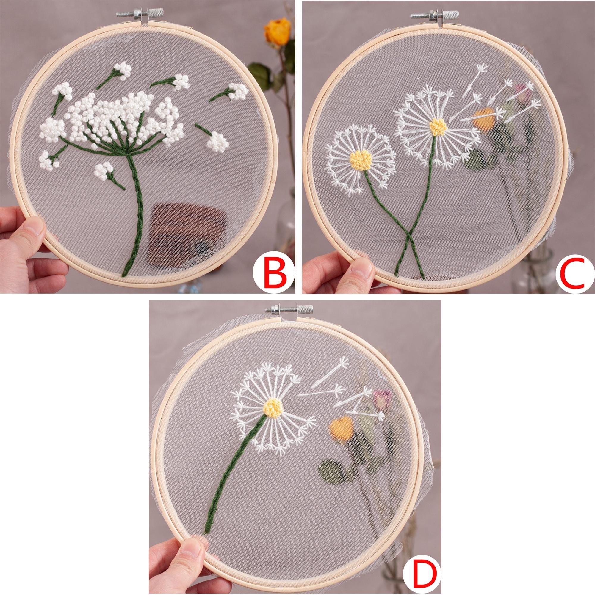 Transparent Embroidery Kit Hoop Art Mother's Day Gift Modern Embroidery ...