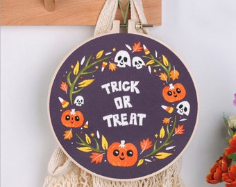 2023 Halloween Embroidery Kit for Beginner Craft Kit - Enough Material and Tool to Make It - Embroidery Pattern halloween 20cm 8inch