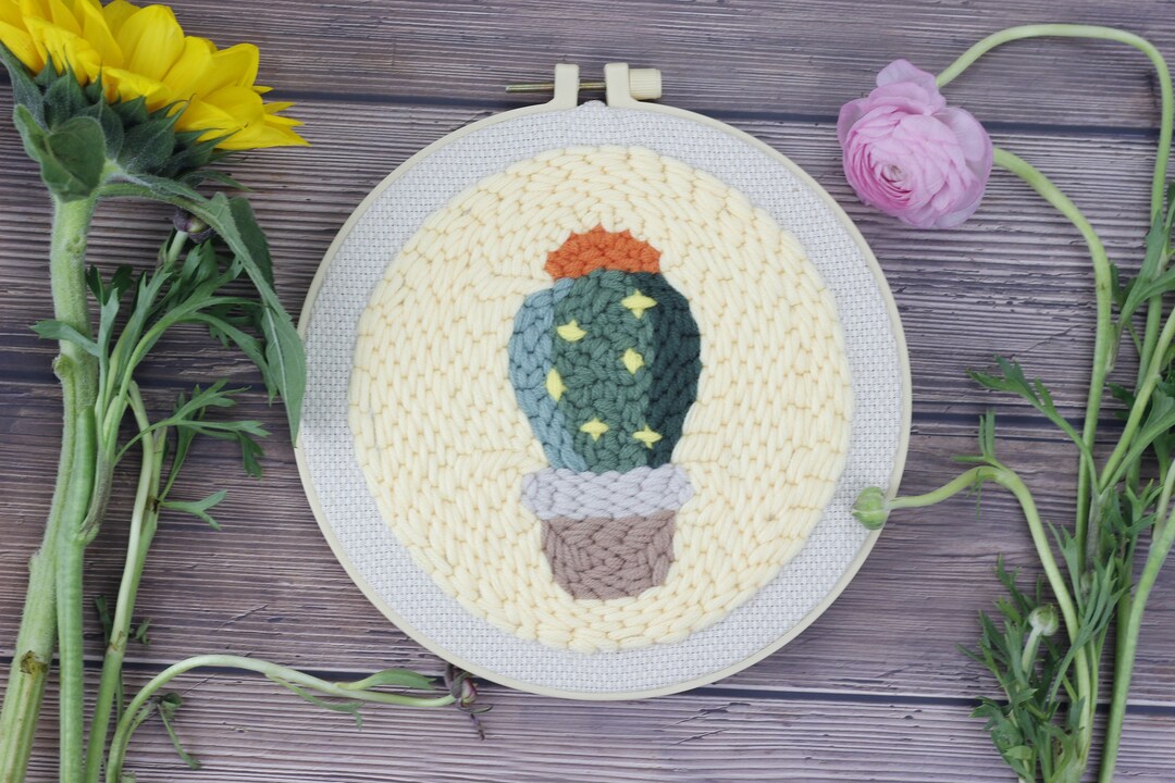 Cactus Punch Needle Kit for Starter Full Craft Kit With Everything to ...