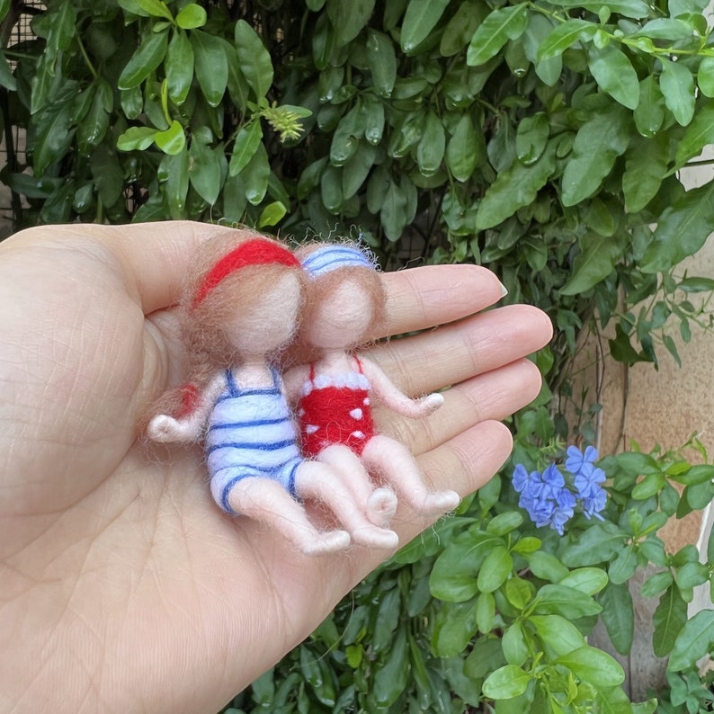 2 Little Sisters Fairy Needle Felting Kit with Video Instruction Friendly for Beginner Height 3 inch image 3