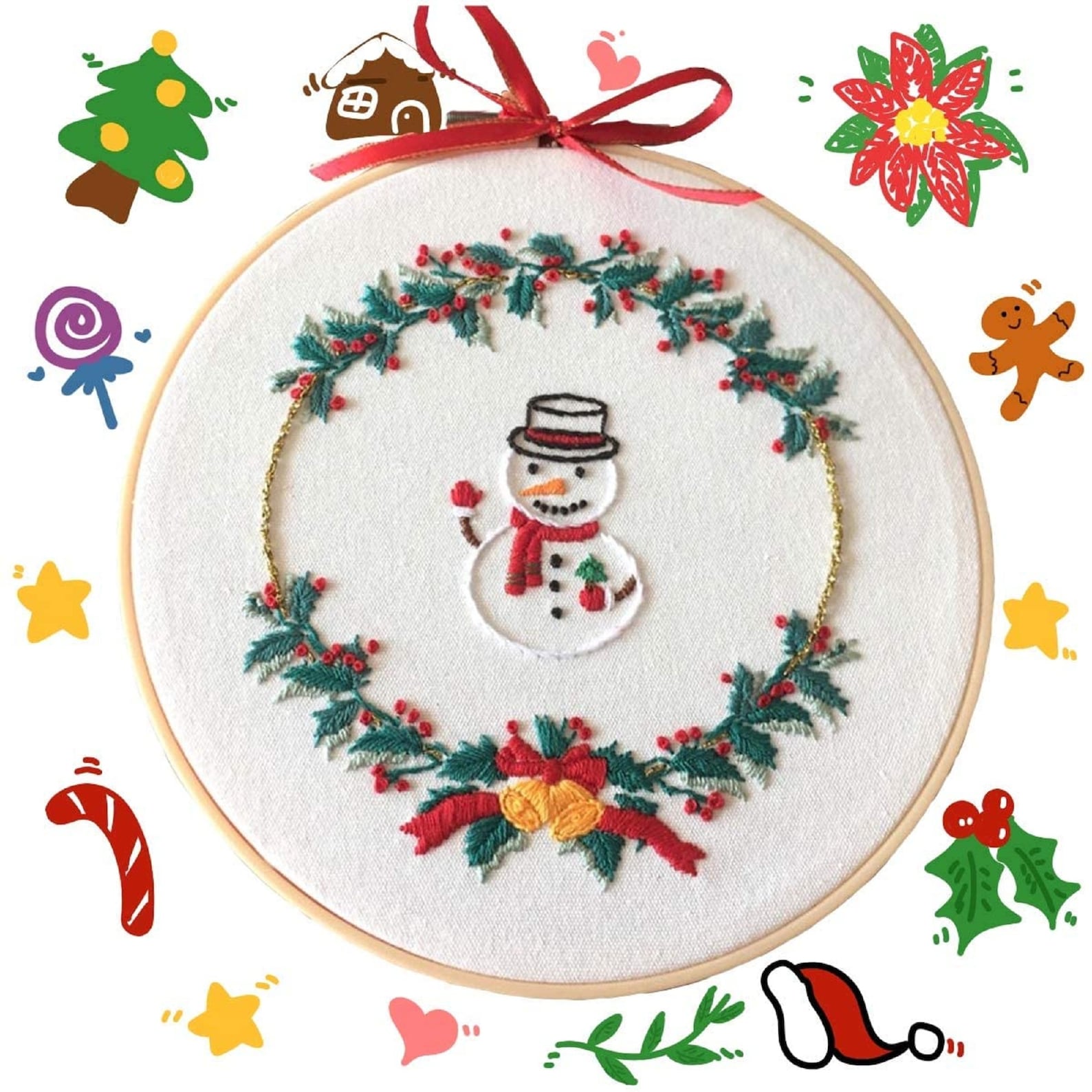 Christmas Embroidery Kit for Beginners Craft Kits for Adults Etsy