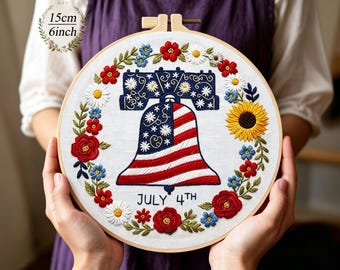 Independence Day Embroidery Kit for Beginner 250th Anniversary Flag Craft Decoration