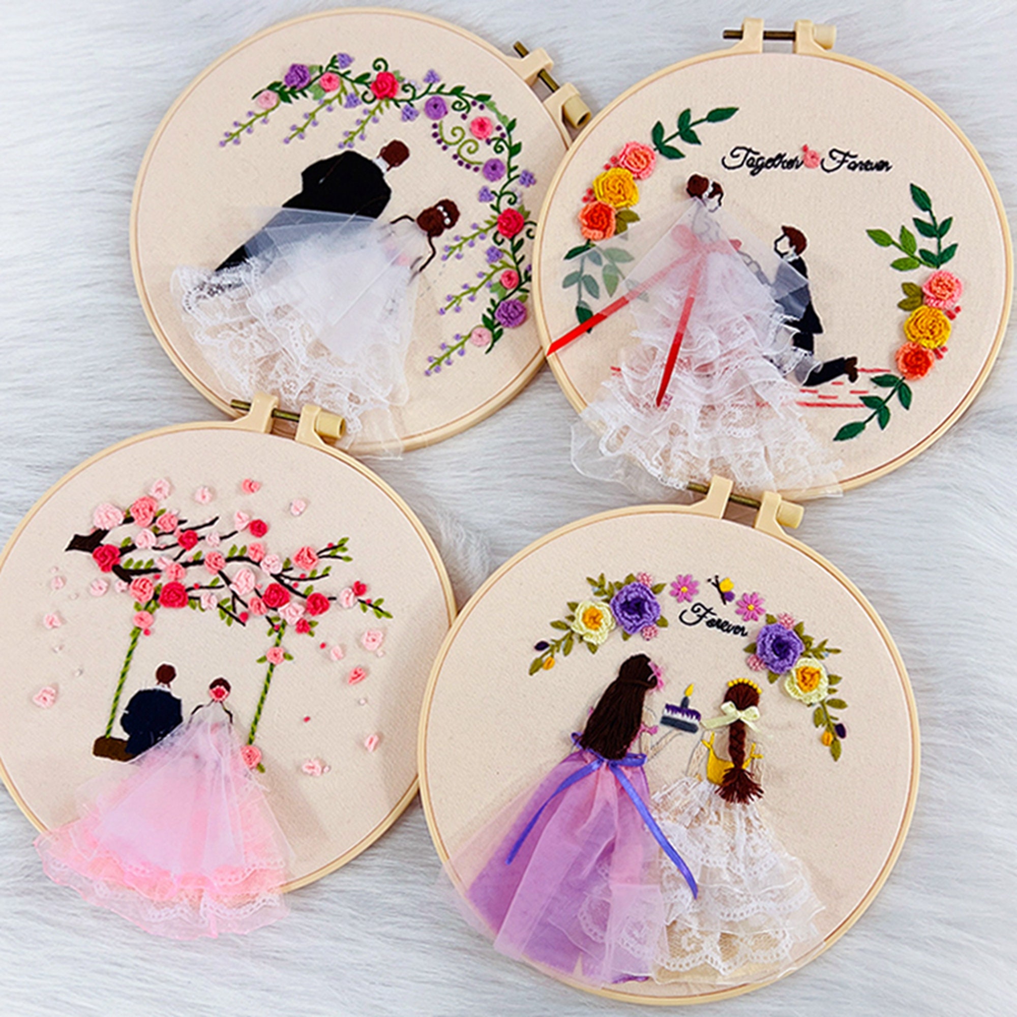 10-20cm Embroidery Hoops Frame Set Magic Embroidery Hoop Rings For