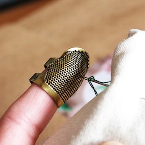 2 Size Sewing Thimble Finger Protector, Sewing Tools Accessories Retro Handwork Sewing Thimble image 5
