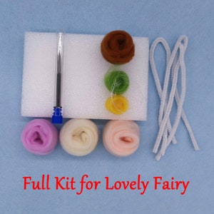 2 Little Sisters Fairy Needle Felting Kit with Video Instruction Friendly for Beginner Height 3 inch image 6