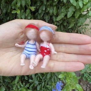 2 Little Sisters Fairy Needle Felting Kit with Video Instruction Friendly for Beginner Height 3 inch image 2