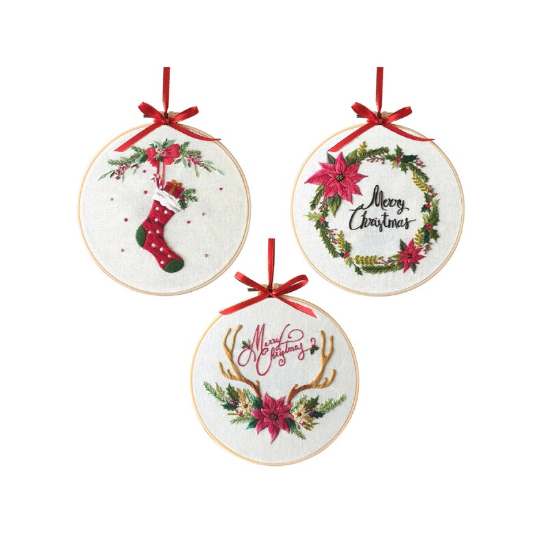Christmas Embroidery Kit with Enough Tools to Make in English Manual