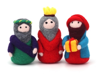 Zestaw do filcowania igłowego „Narodzenie” – rękodzieło bożonarodzeniowe dla początkujących, zawiera wełnę merynosową