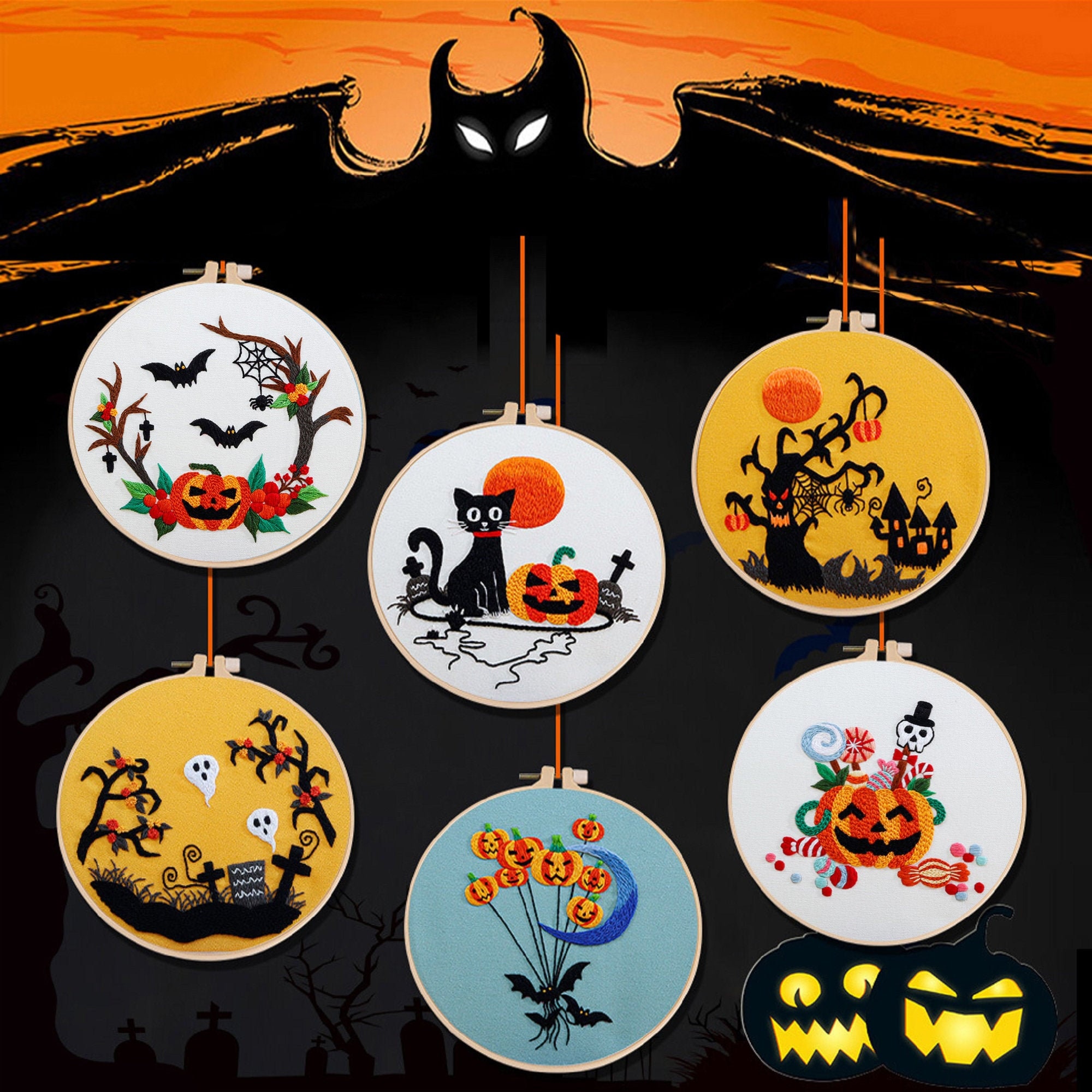 Halloween Embroidery Kit Halloween Decor Home Decor Gift Etsy