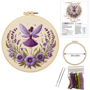 DIY Fairy Embroidery Kit With Hoop, Color Threads, Needles, English ...