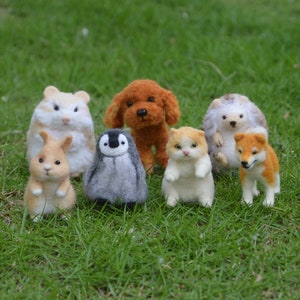 7 Animal Option Needle Felting Kits Craft Christmas Gift for Mom, Grandma, Kids