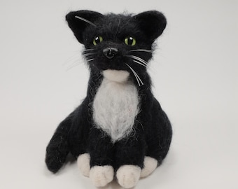 Black Cat Needle Felting Kit for Beginners DIY Craft Kit Include Everything to Make 5inch Height