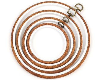 3 Size Round Embroidery Hoop Retro Rubber Design for Embroidery Kit - Hoop Art Accessories
