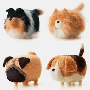 Faceless Dog Needle Felting Kits for Beginners with English Instruction, Felting Supplies with Everything To Make 8x4cm