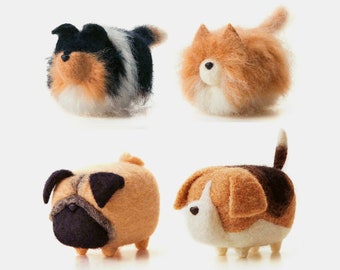 Faceless Dog Needle Felting Kits for Beginners with English Instruction, Felting Supplies with Everything To Make 8x4cm