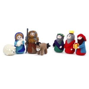 Nativity Set Needle Felting Kits including Everything to Make 4" (10cm) with English Instructions