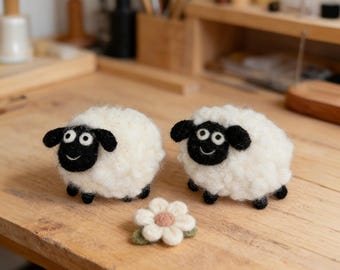 Little Lambs Needle Felting Kits for Beginners with Instruction Size 2.4inch Easy for Starters DIY Craft Kit