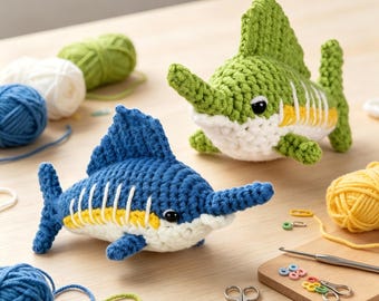 2 Cute Cuttlefish Crochet Kits for Beginners, DIY Handmade Craft Set