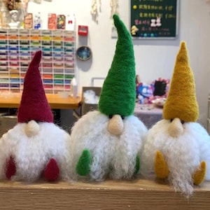 3 Pack Gnome Needle Felting Kits for Beginners, Gift for Mom, Wedding Gift, Home Decor Needle Felting Supplies Include Everything to Make