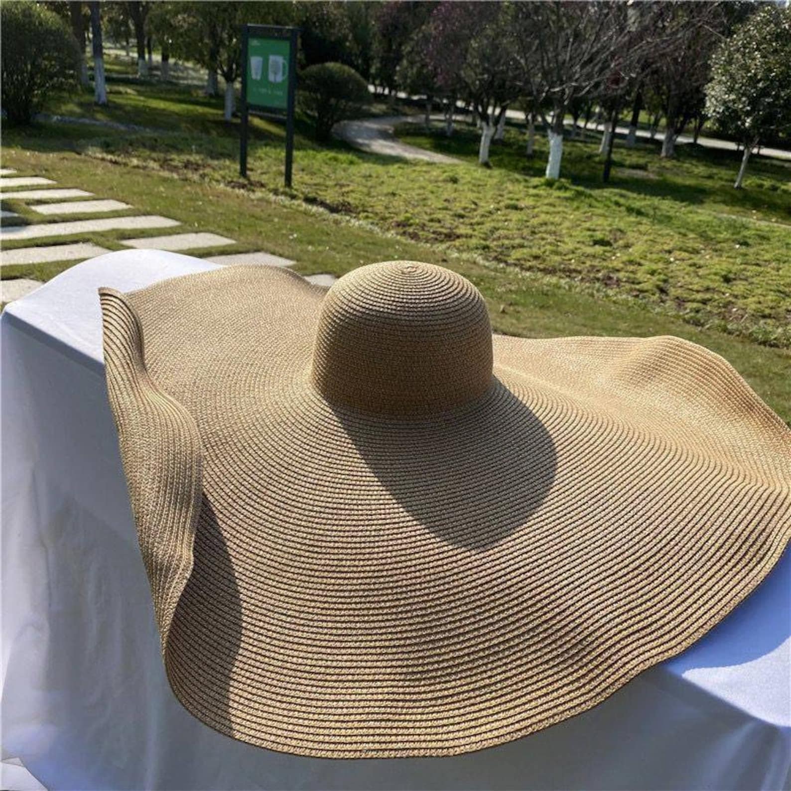 Giant Straw Hat Big Hathat Ladies Beach Hat Sunside Etsy