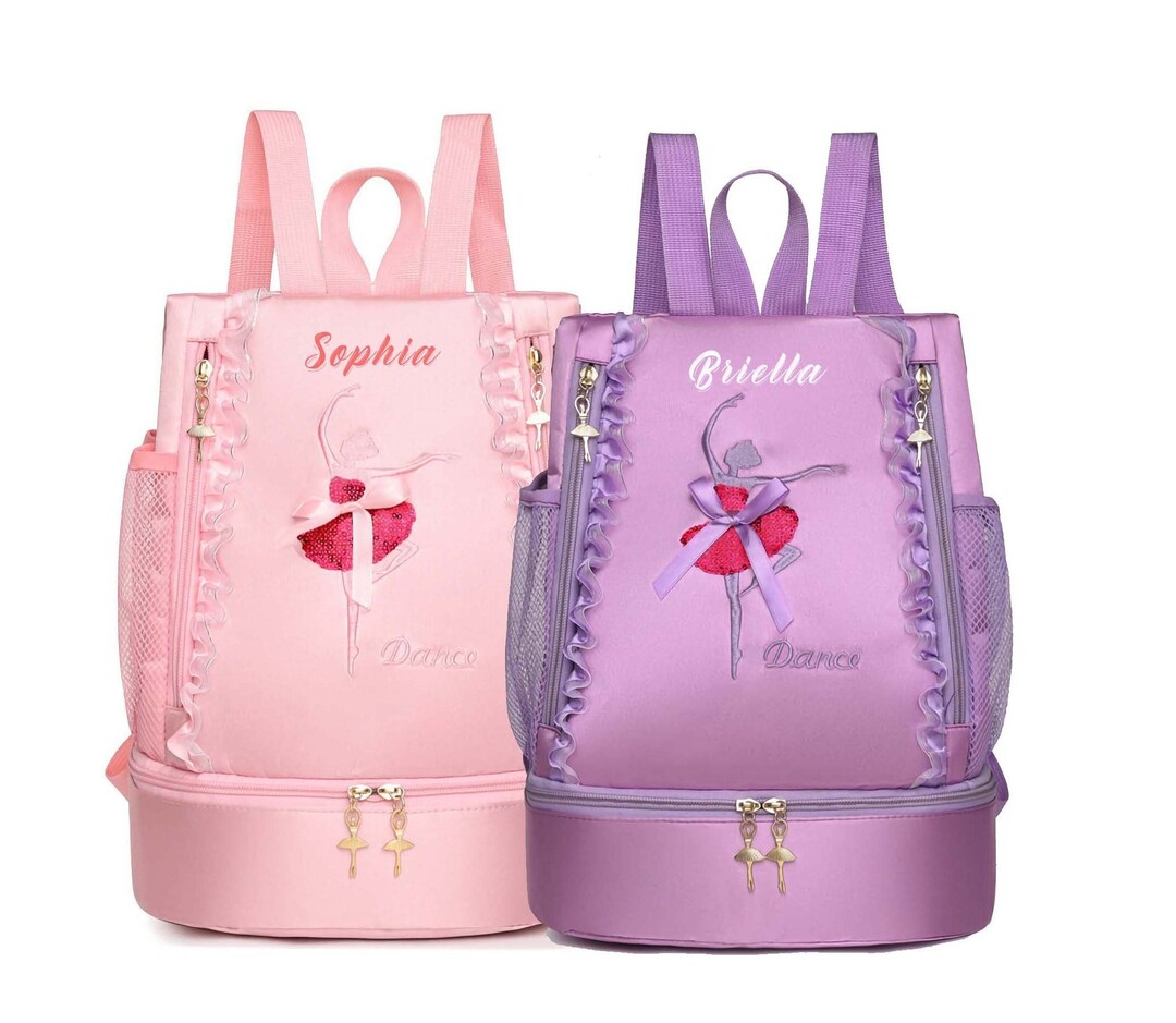 Dance Bags Personalized Name Ballerina Backpacks Toddler Etsy