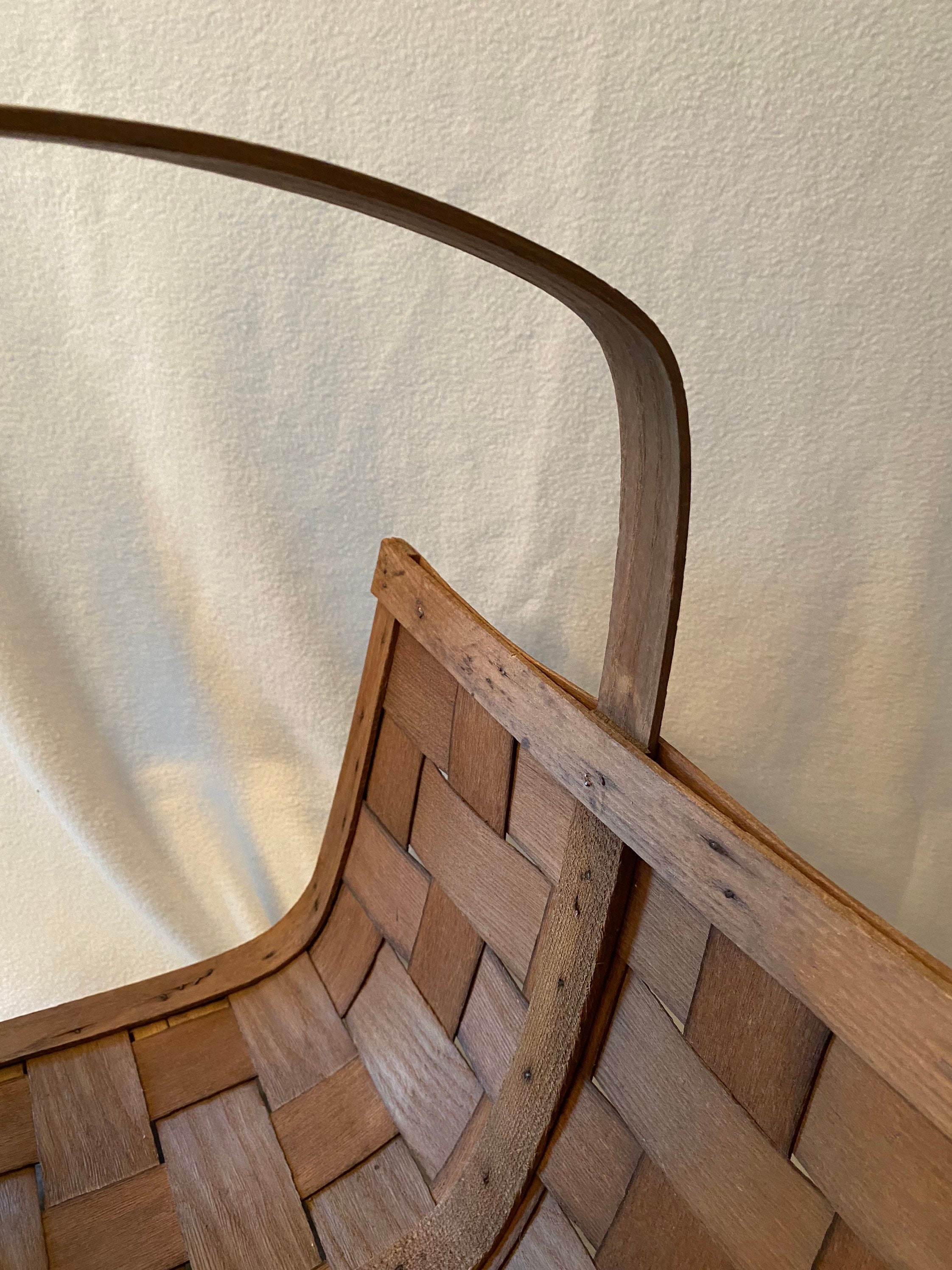 Vintage Wooden Woven Magazine Rack or Gathering Basket Etsy