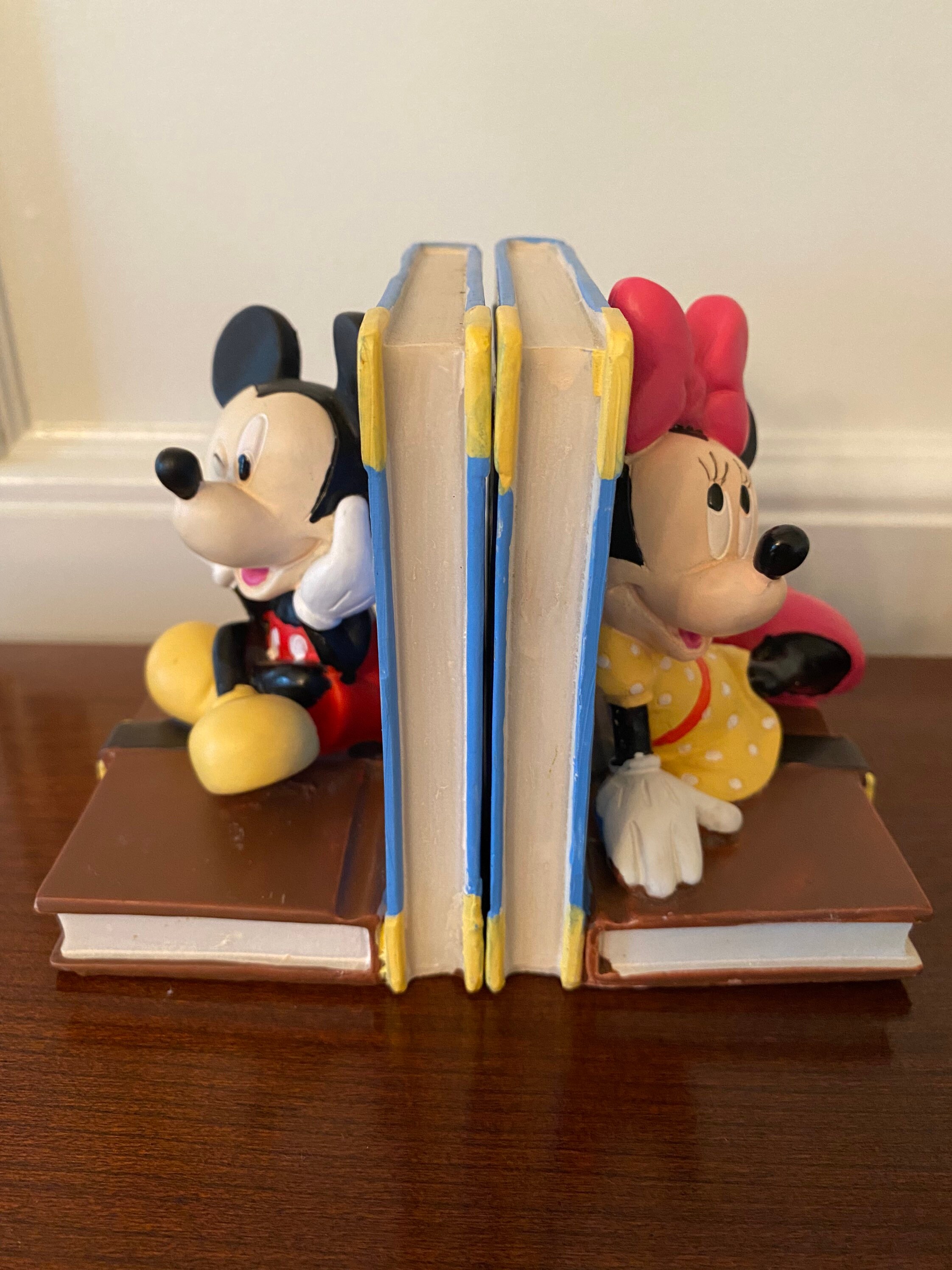 Vintage Disney Mickey and Minnie Ceramic Bookends - Etsy