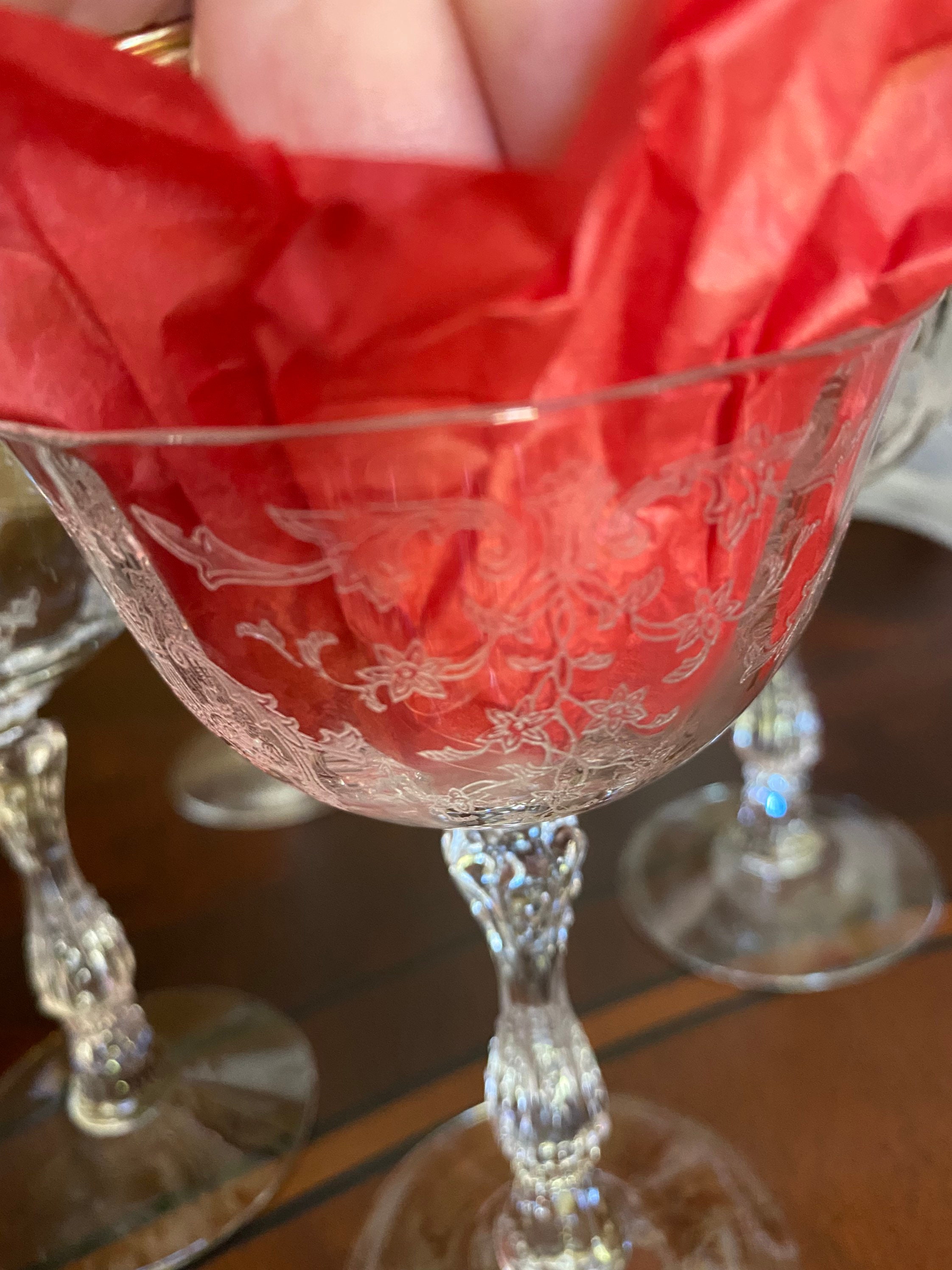 Vintage Fostoria Navarre Clear Champagne Tall Sherbet Glasses Etsy