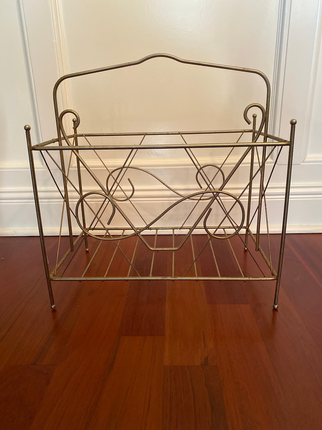 Vintage Metal Magazine Rack Etsy