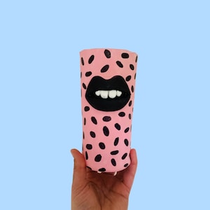 Trashy pot with lips mouth homeware